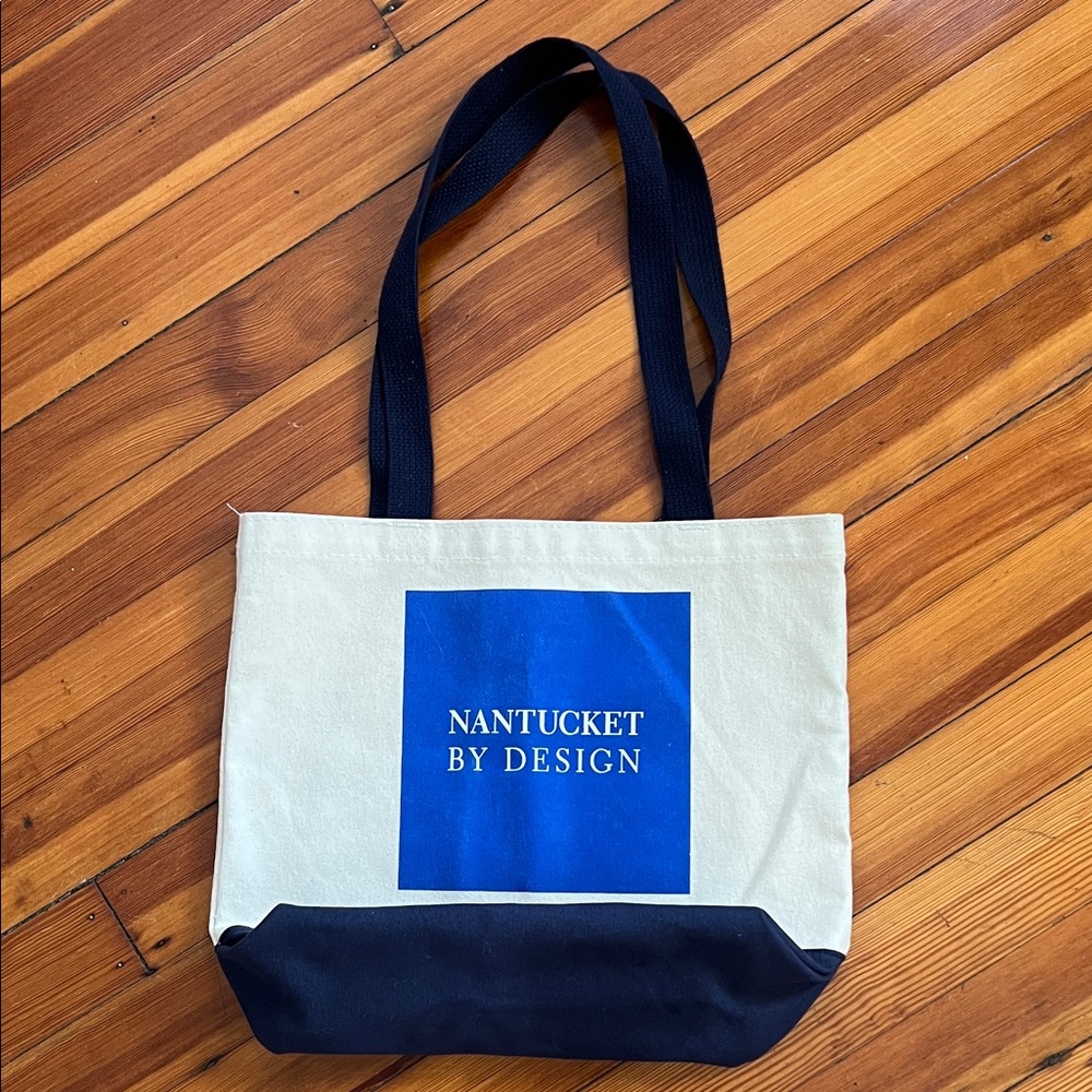 Nantucket by Design Canvas Tote - Cream and Black